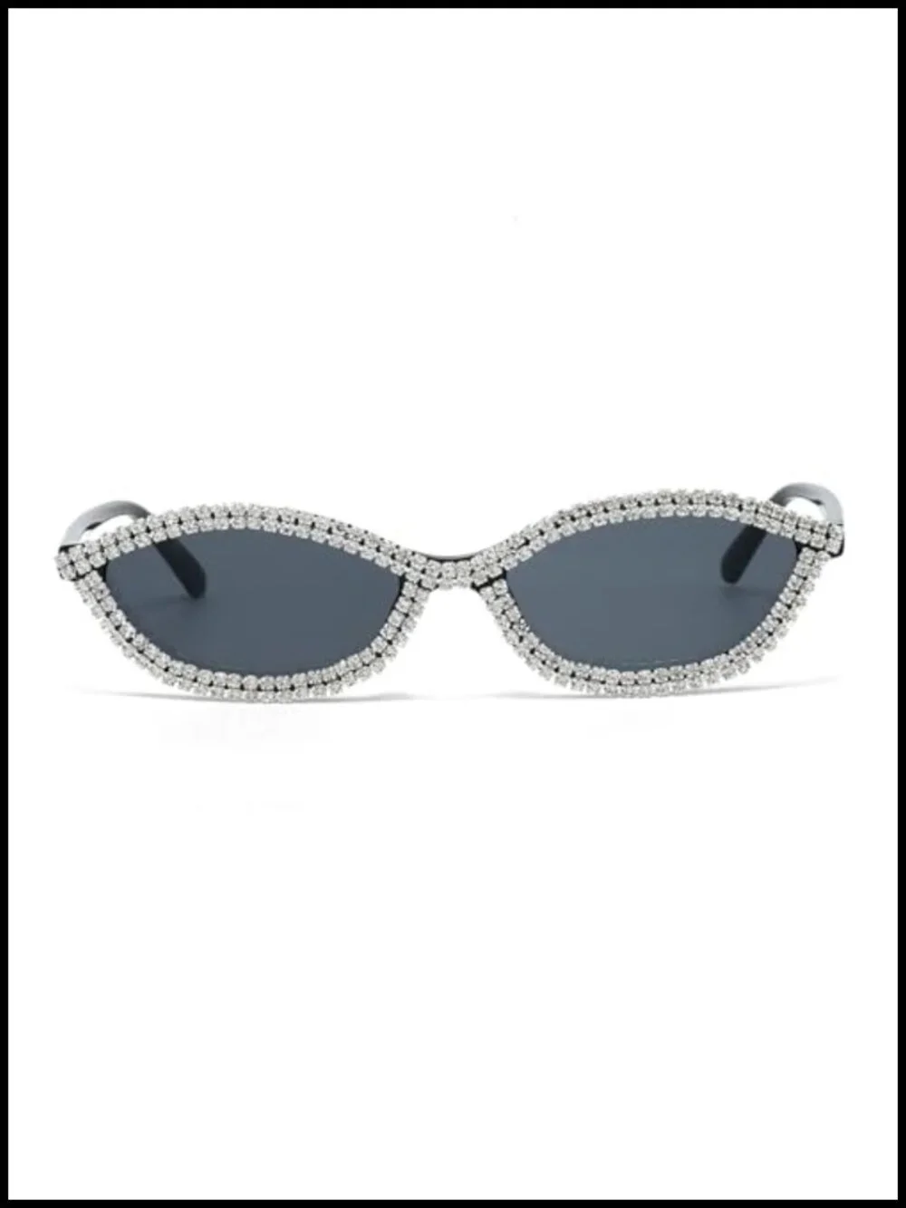 Rhinestone Cat Eye Oval Sunglasses for Women Retro Bling Party Shades UV400